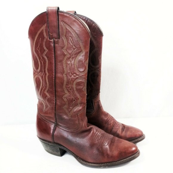 Texas Imperial Western Cowboy Boots Mens 9 D Brown Leather - Picture 3 of 6